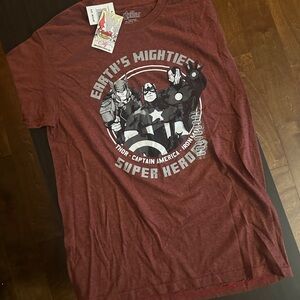 Marvel Men's Burgundy Superhero T-Shirt